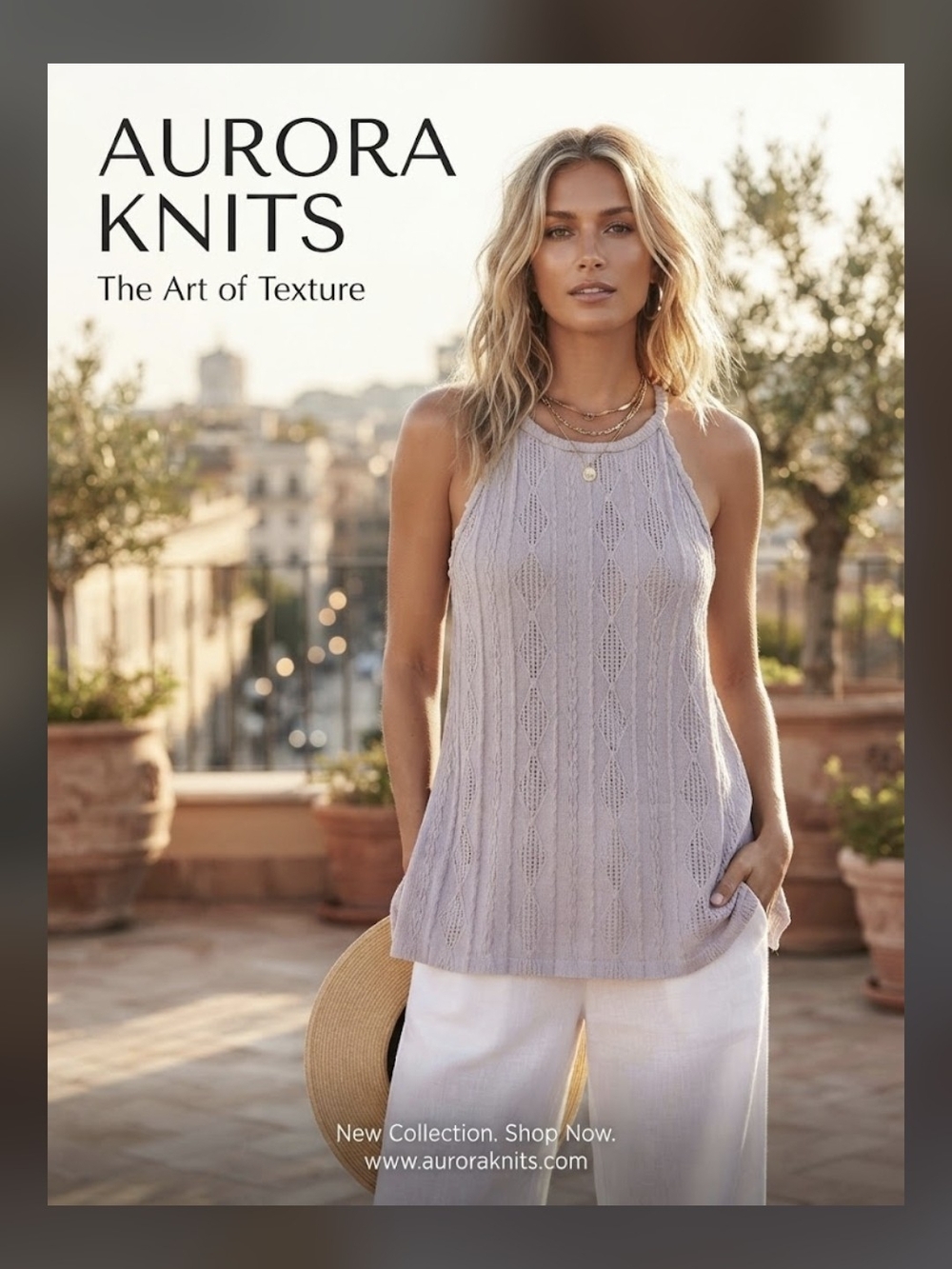 SHEIN Mauve Knit Halter Tank Top
